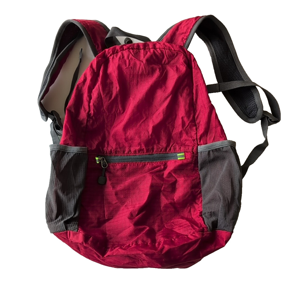 HIKPRO Red & Gray Durable Lightweight Packable Backpack Water Resistant